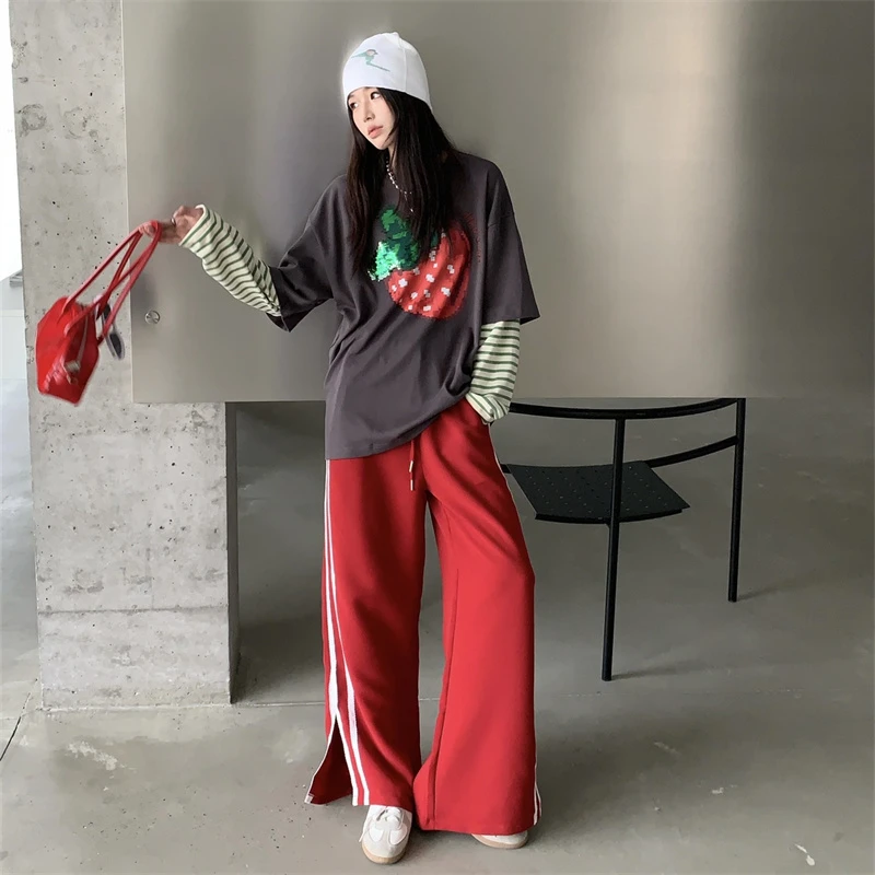 Mto Quinn ｜深灰色大草莓长袖T恤上衣s-m-l-799