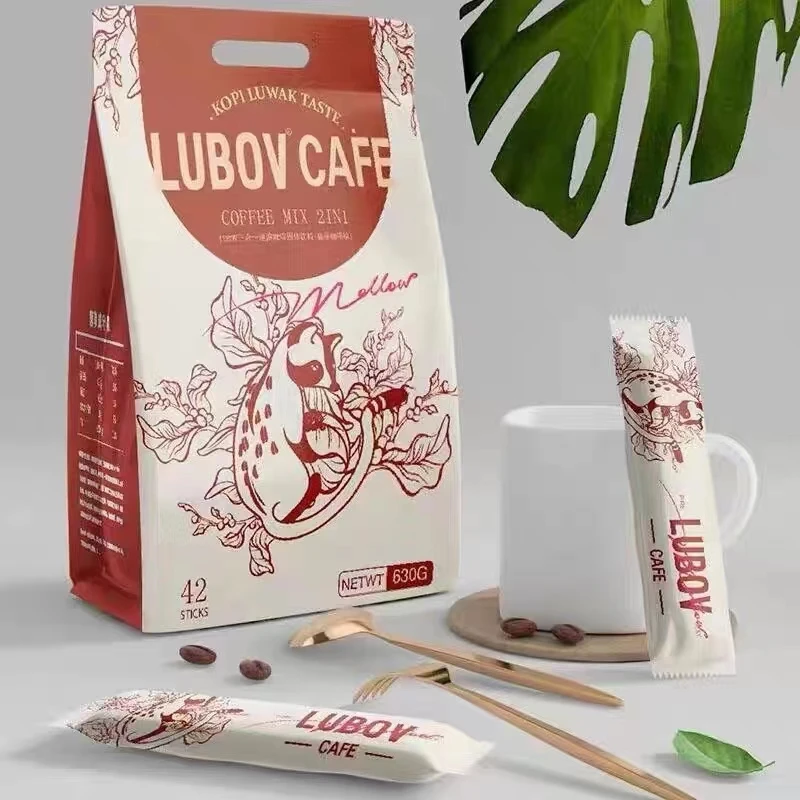 马来西亚原装进口LUBOV琉鲍菲炭烧猫屎咖啡二合一无蔗糖咖啡630克