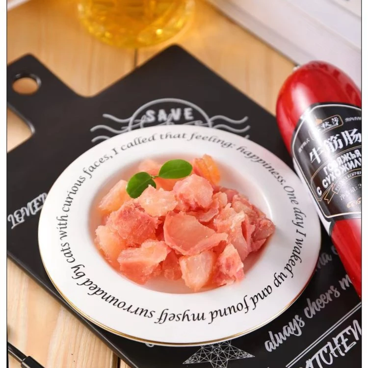 国产朵颐喀秋莎美味新鲜牛筋肠大块肉筋即食食用下酒菜350g*3根