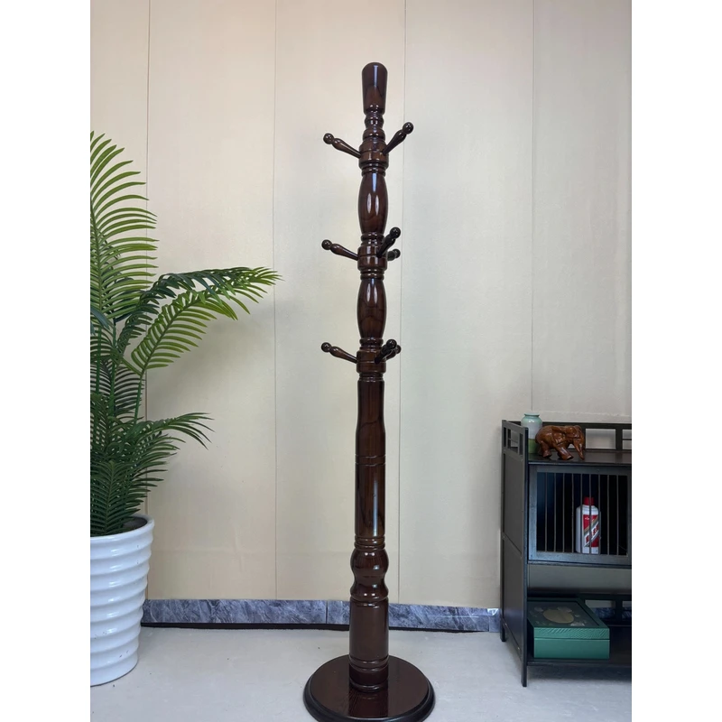 新升级加大加粗蜡木衣帽架全实木落地式挂衣架客厅卧室