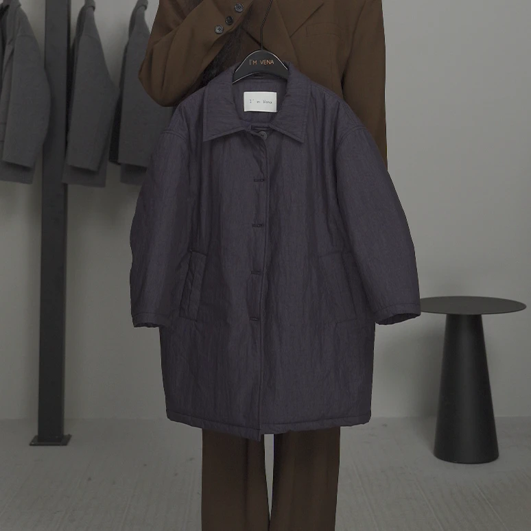 I'm Vena【现货】<冷咖>男童中性冬外套中长款翻领夹棉加厚39A3597