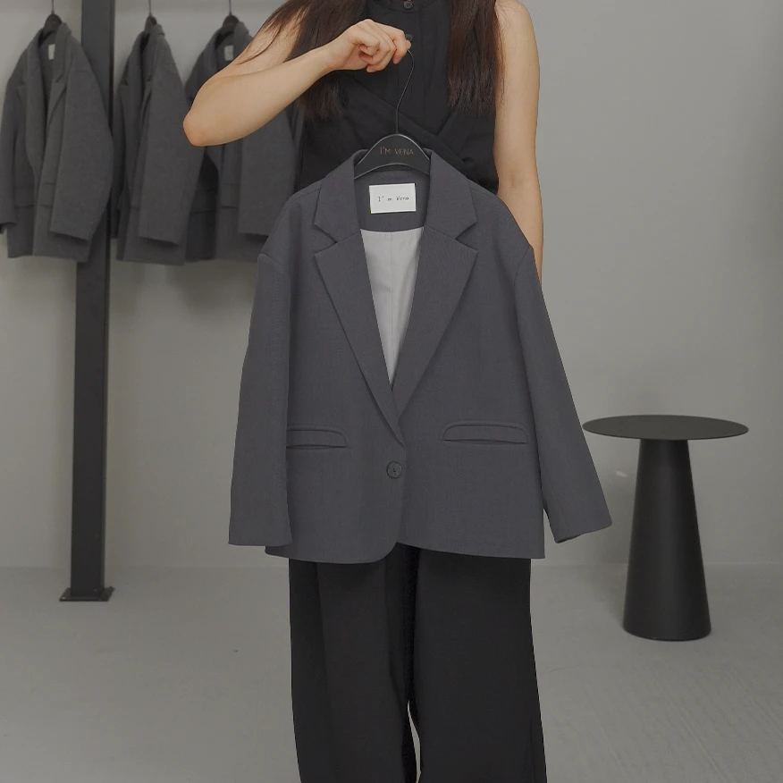 I'm Vena<锡箔>男童女童中性秋款西装外套童装长袖宽松秋39X7667