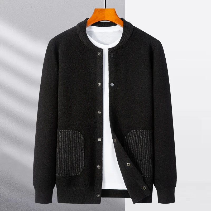 RONGCHI/戎驰春秋棒球领夹克男士加厚宽松口袋短款外套上衣男开衫