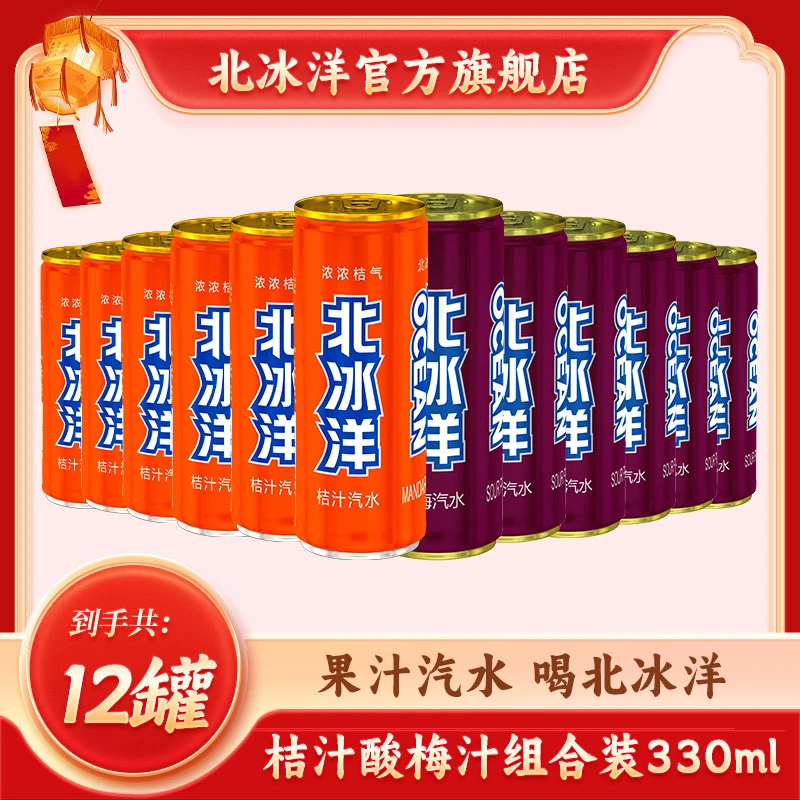 北冰洋 老北京国货桔汁酸梅汁330ml果汁汽水*12瓶罐装碳酸饮料