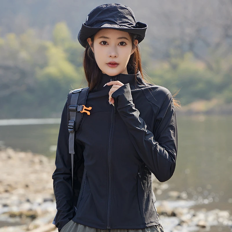 DOCARE/朵彩修身防晒衣防紫外线透气冰感速干锦纶防晒服瑜伽立领