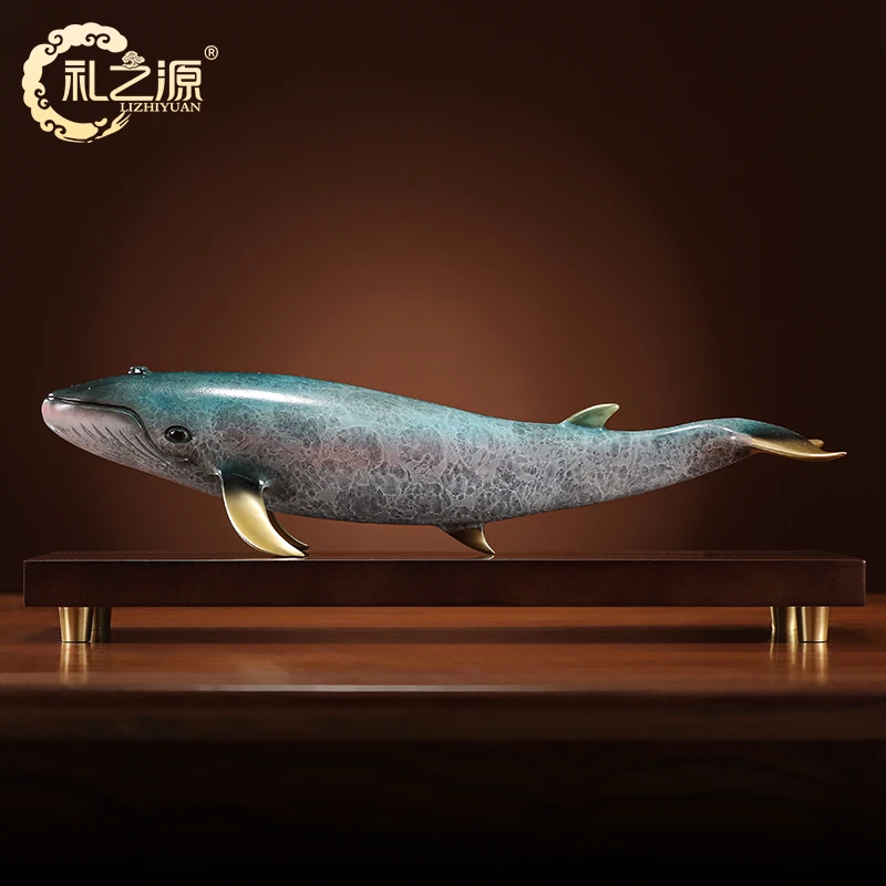 礼之源【大鲸鱼】铜工艺品摆件家居客厅装饰玄关摆设品新居乔迁礼品