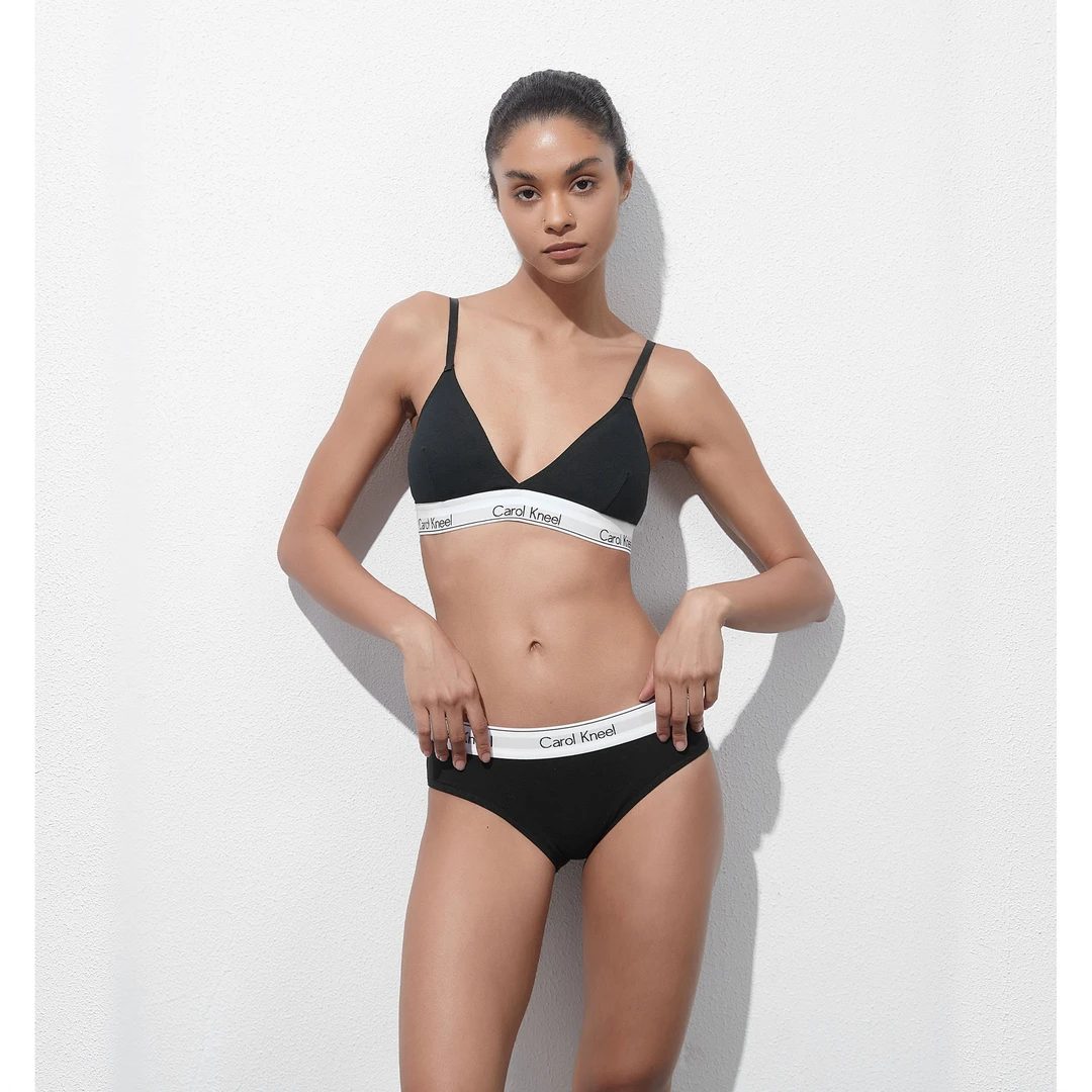 Carol Kneel【1101】自制50支棉休闲运动三角杯舒适无钢圈时尚内衣