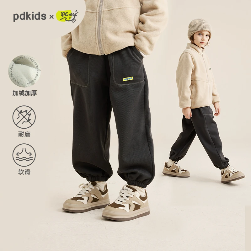 咕噜日记童装加绒裤子保暖卫裤外穿长裤秋冬运动裤PQK2332