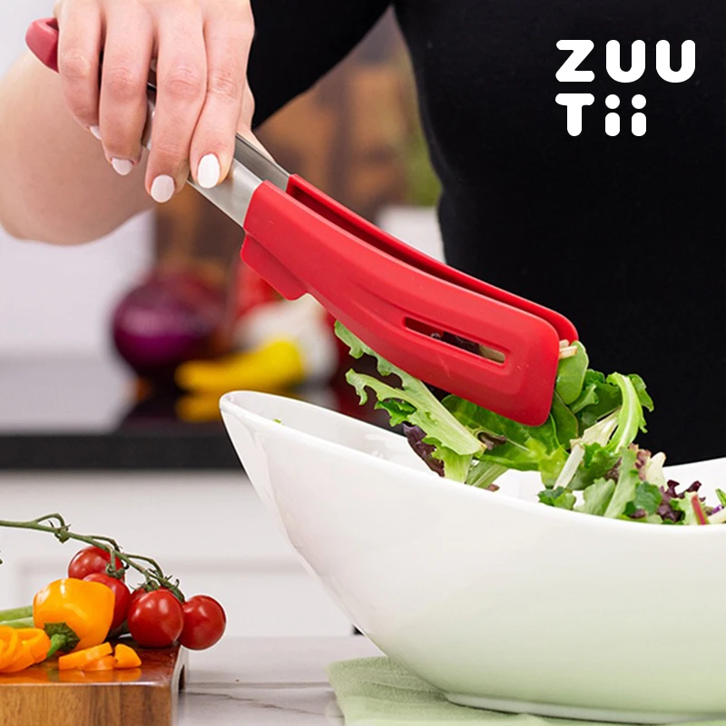 ZUUTii牛排夹食品夹烤肉夹硅胶厨房不锈钢家用耐高温煎烤多功能