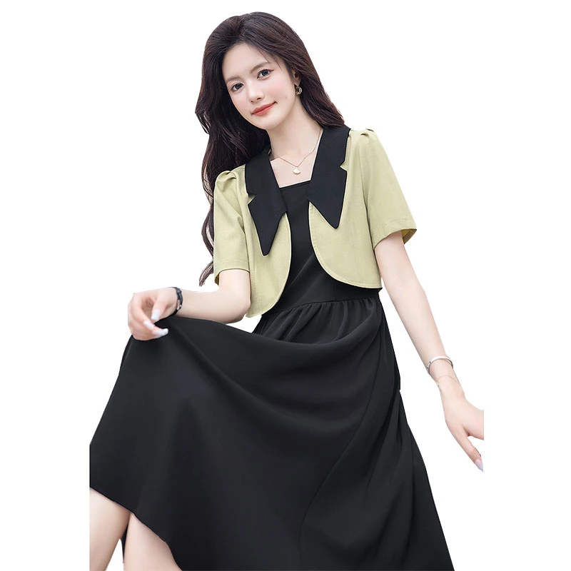 【品牌奥莱】丝柏舍夏季女装外套搭吊带裙两件套时尚套装S42B1622N