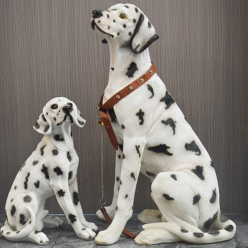 家居装饰品狼狗斑点狗摆件宠物模型雕塑美陈门面玄关造景工艺品