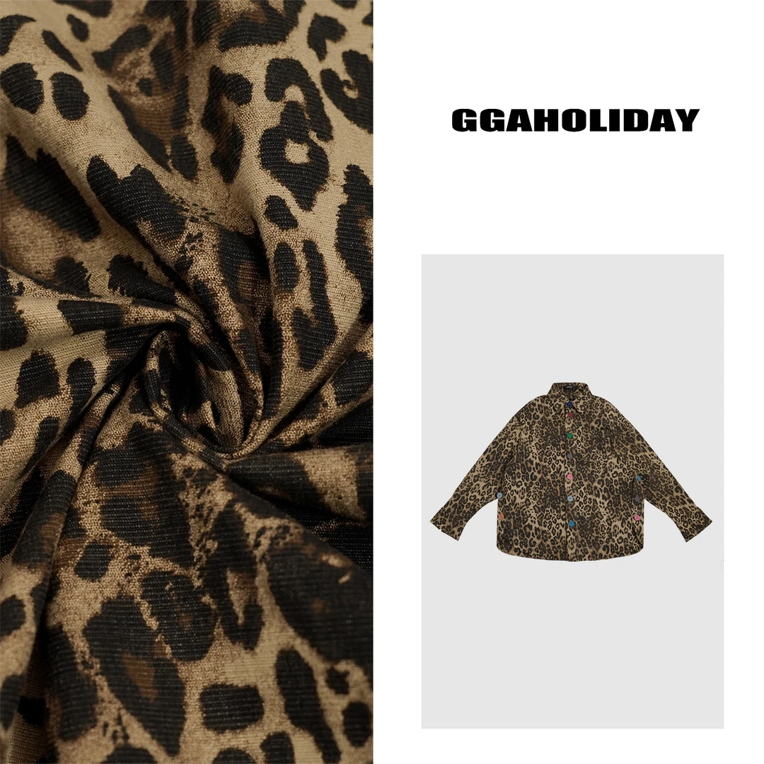 设计师潮牌高级新款时尚宽松百搭休闲潮流复古豹纹衬衣外套151048