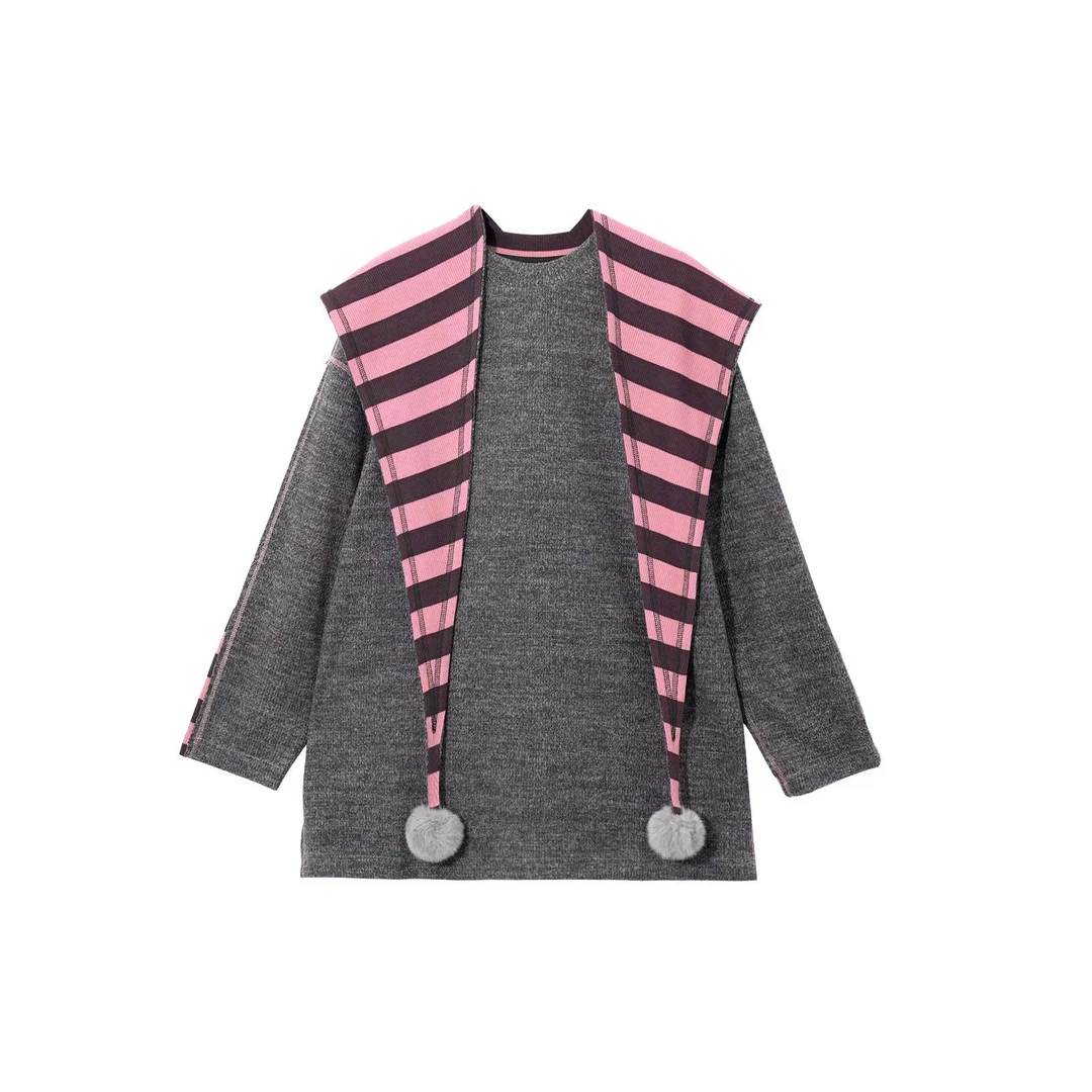 GGAHOLIDAY 时尚休闲百搭气质宽松简约潮流条纹披肩卫衣-151060/1