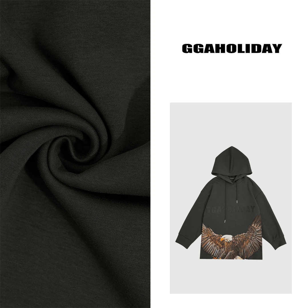 早秋中式高级感百搭休闲5D立体“大鹏展翅”宽松圆领卫衣-144014