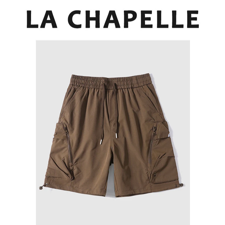 【拉夏贝尔】男士户外夏季速干运动短裤直筒宽松五分裤潮流中裤039