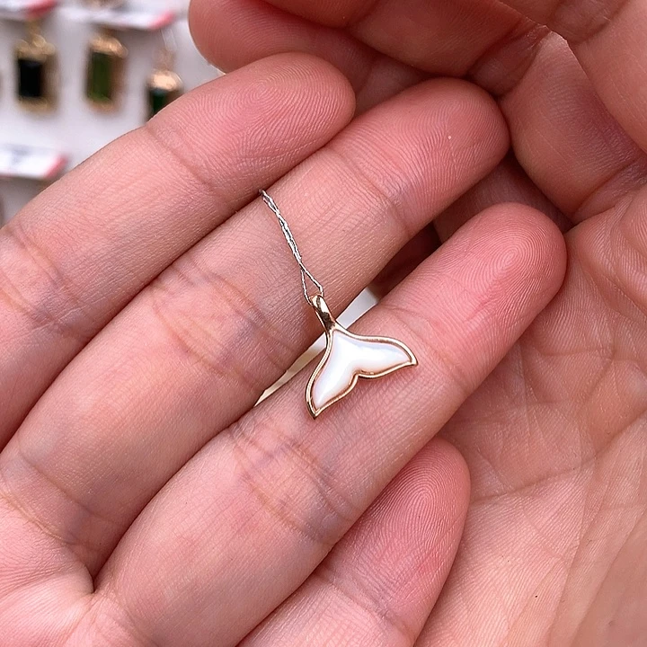 拼合珍珠（马贝珠）吊坠(不含链)18K金镶嵌