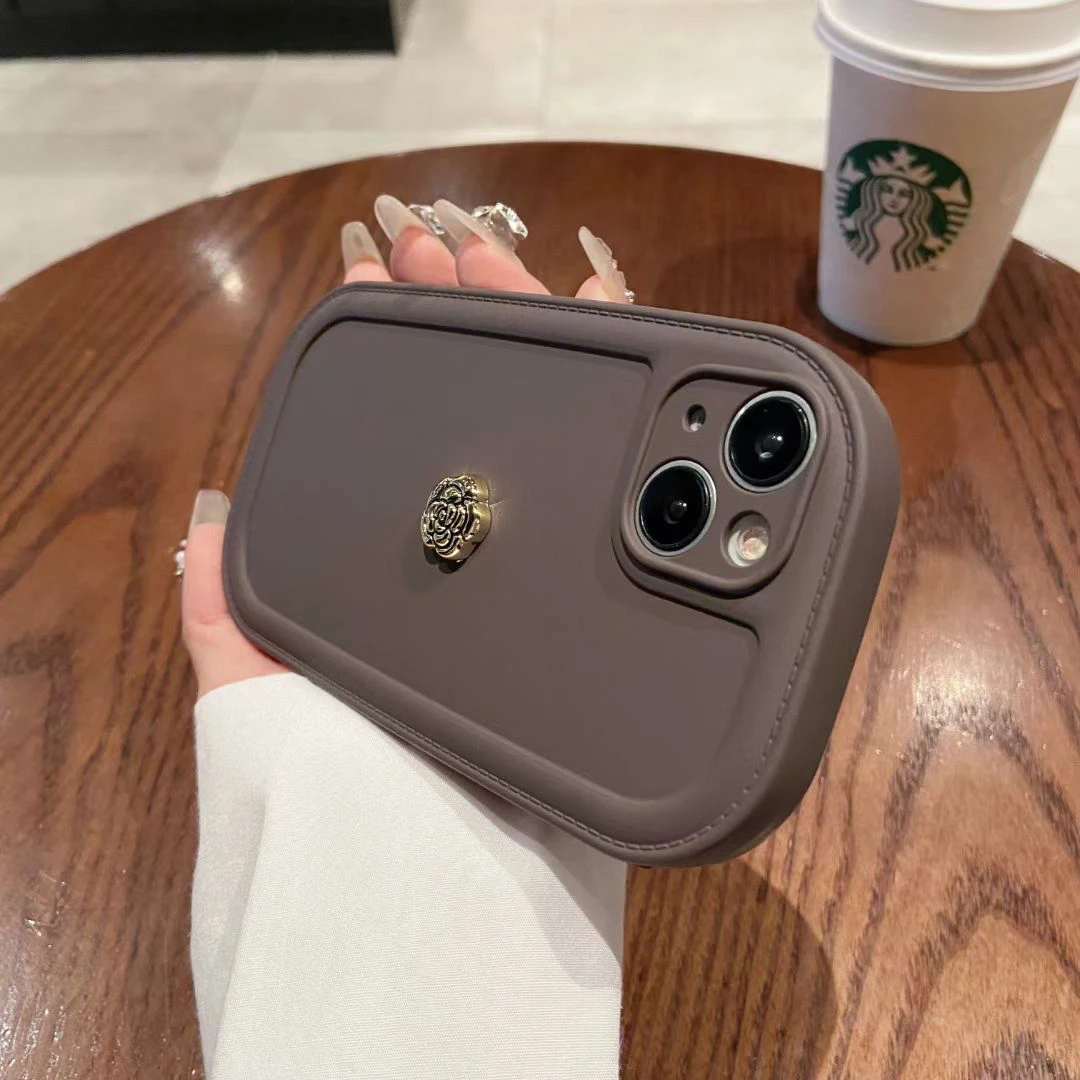 小香风山茶花iPhone15promax苹果13手机壳14Pro高级11全包12椭圆P