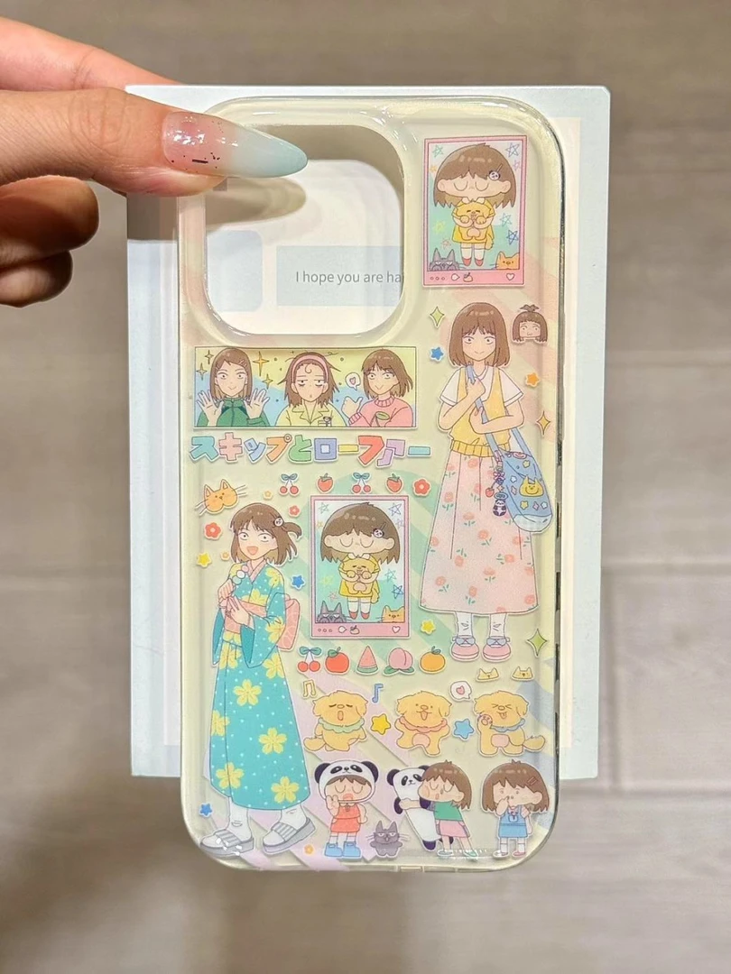 日韩可爱动漫美少女适用iPhone15手机壳14promax苹果13新款12防摔