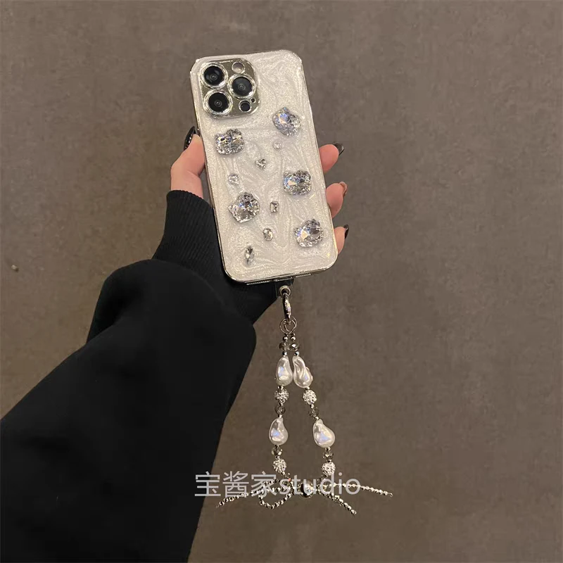 立体闪闪水钻kt猫适用于苹果15手机壳iPhone14奢华13/12少女心11