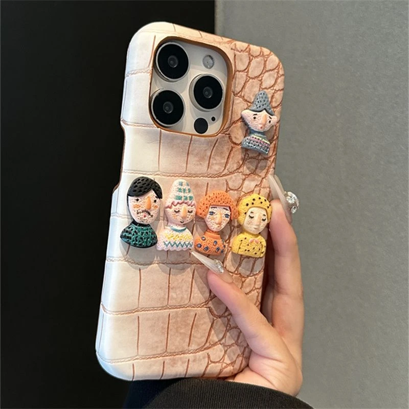 肤色鳄鱼纹趣味公适用于仔苹果15手机壳iPhone15新款14女13防摔12