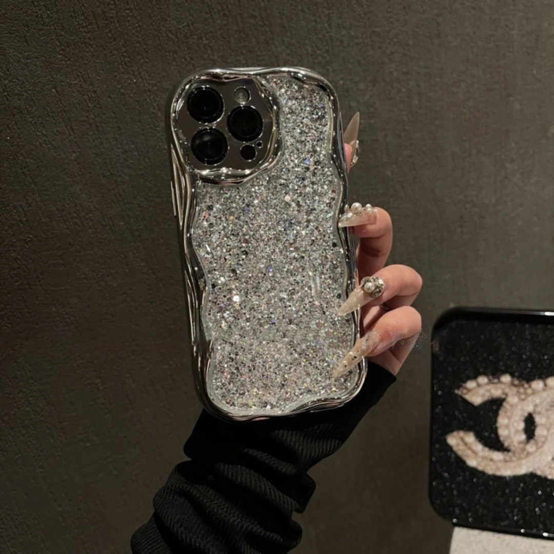 ins风小众高级银闪粉iPhone15promax苹果13手机壳14防摔11轻奢12x