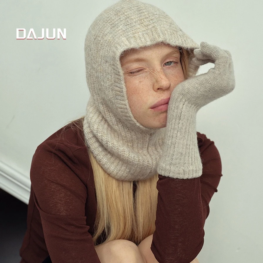DAJUN  ’巴拉克拉法帽‘ 女秋冬显脸小套头毛线帽