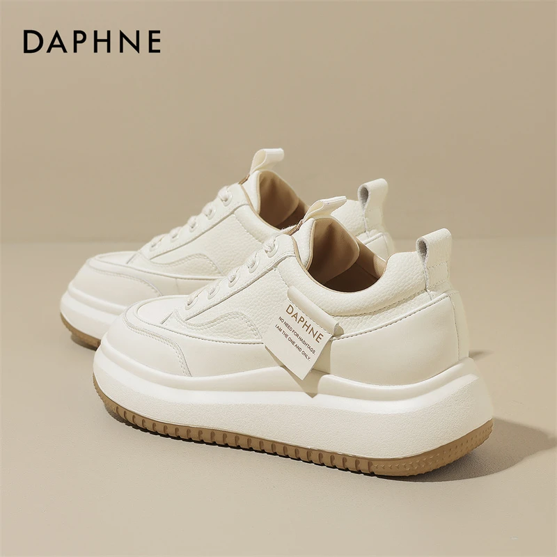 达芙妮厚底小白鞋女款2025新款秋季小个子增高休闲鞋百搭运动板鞋