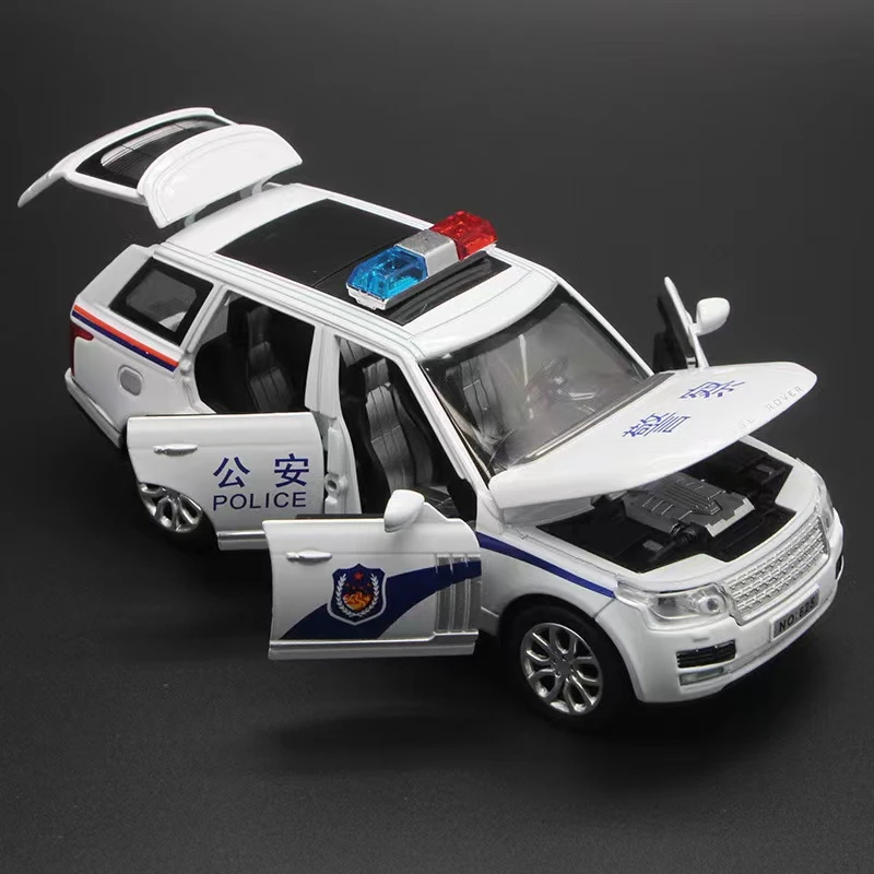 3-6岁儿童警车玩具模型合金车模仿真万宝虎SUV警察车合金模型回力