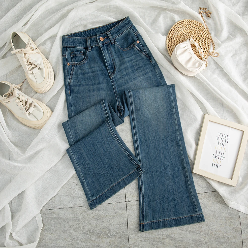 【国外】#9019 东大门同款 深海蓝万向女牛仔裤新款2025爆款