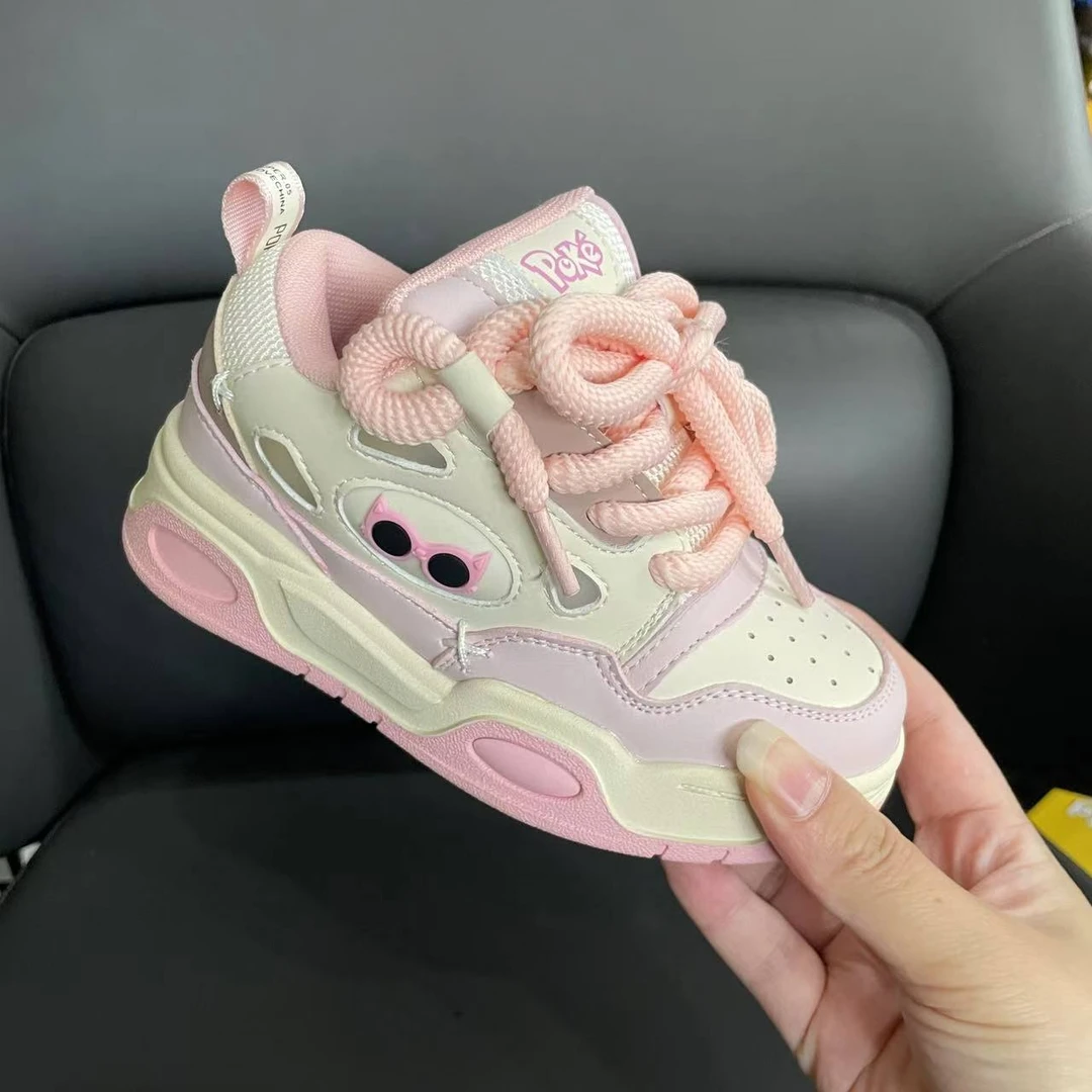 【2001】2024年秋季新款低帮鞋儿童皮面板鞋秋款洋气面包鞋