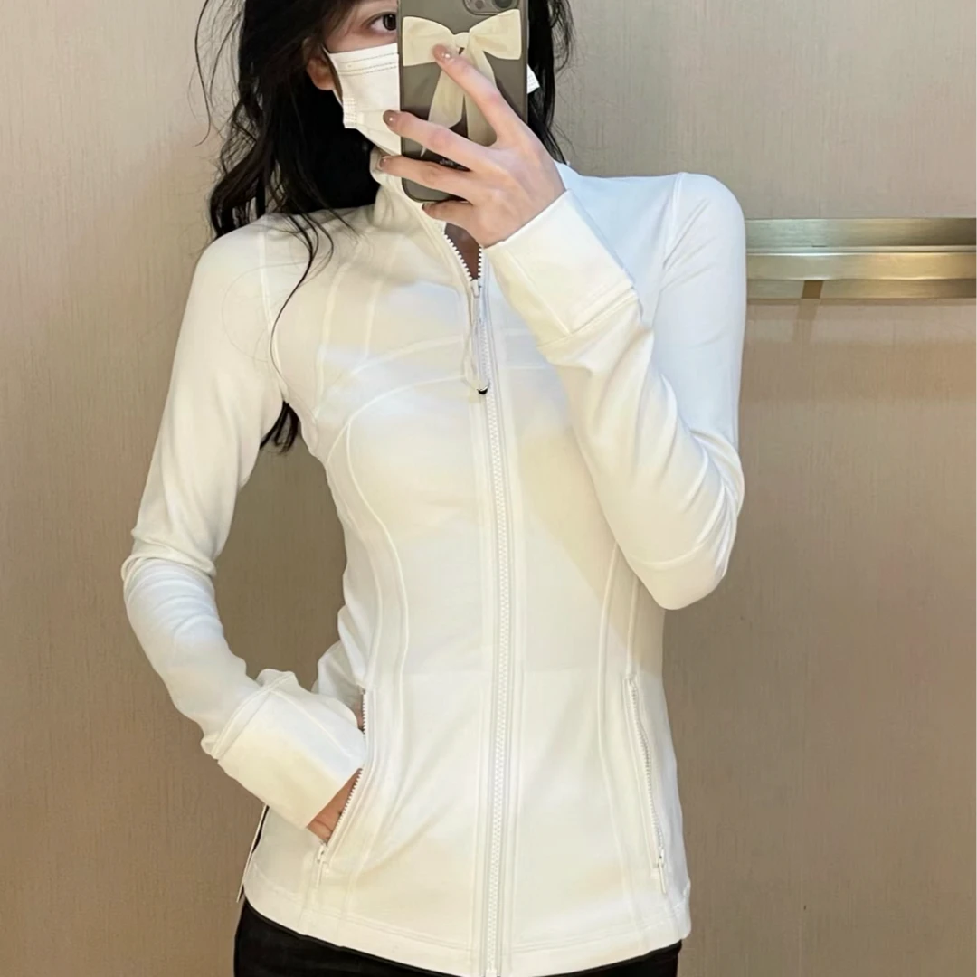 运动紧身弹力外套女士立领显瘦户外裸感长袖高弹力瑜伽服秋冬