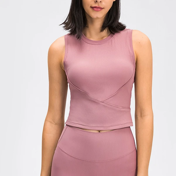 春夏新款高弹带胸垫瑜伽背心聚拢防震跑步健身运动内衣女外穿背心