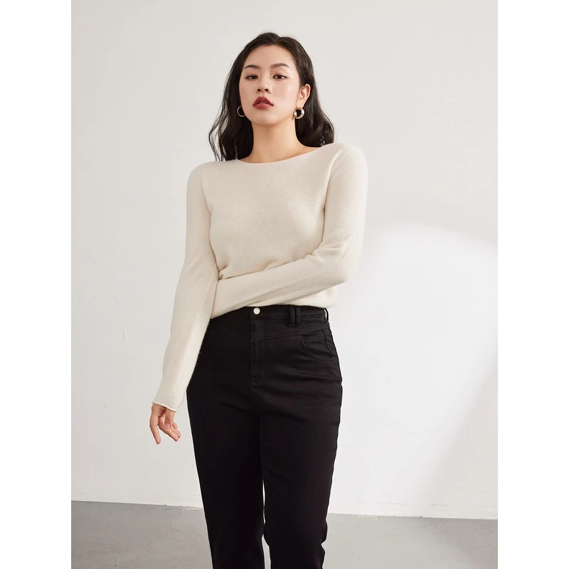 PLUSMALL杨天真大码上衣女秋冬高支细绒针织衫PM22090300