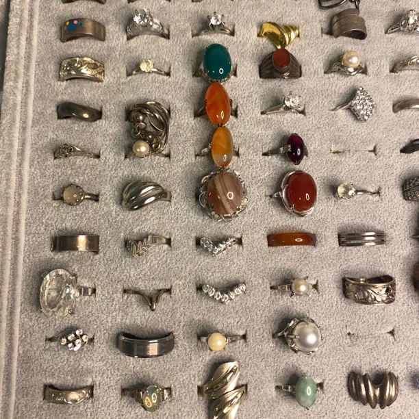 合金仿珍珠戒指 【通用链接】209~399合金银镶嵌饰品中古孤品轻奢