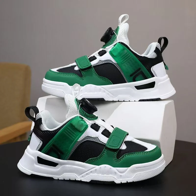 【断码无补】BKG男女童春秋款皮面板鞋平底防滑校园风运动鞋23190