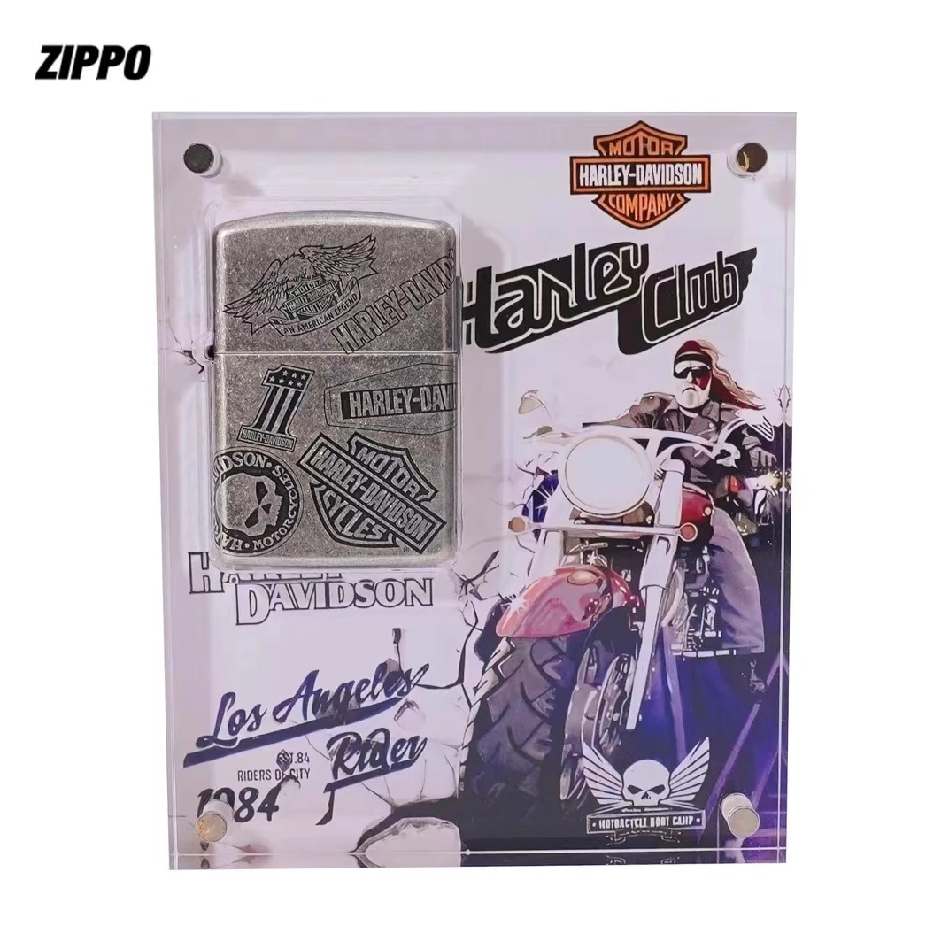 ZIPPO/之宝【哈雷十一章】古银盔甲戴维森水晶亚克力摆台打火机DYJ1