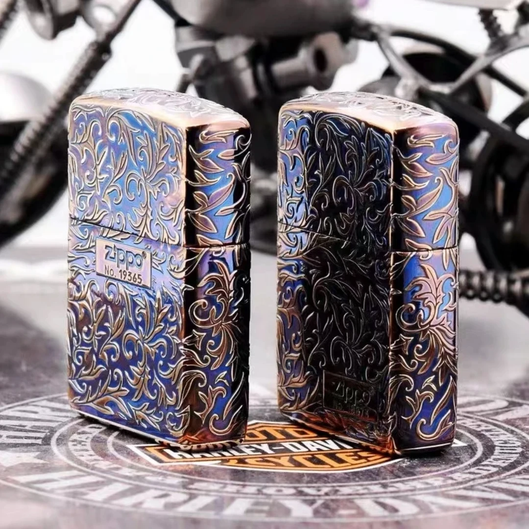 ZIPPO【烤蓝唐草】五面浮雕 烤蓝唐草 盔甲防风打火机DY9901XJ