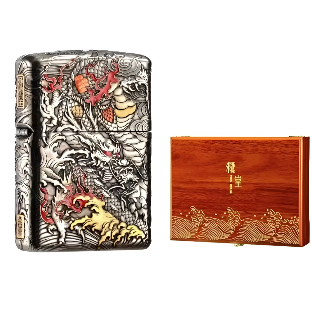 ZIPPO/之宝【龙凤呈祥】鹰皇老师 立体浮雕 套壳防风打火机DYX1H1