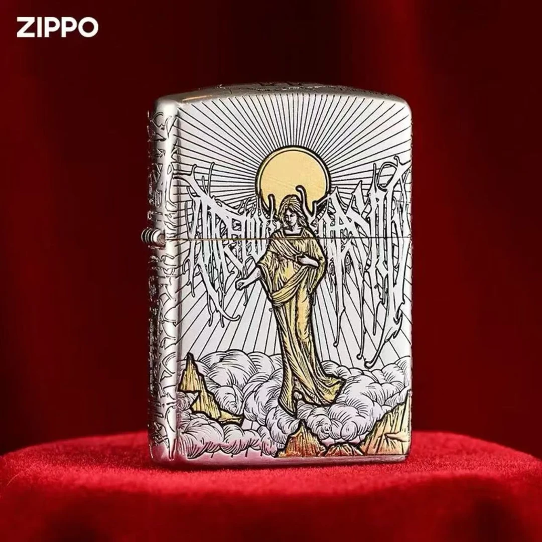 ZIPPO/之宝【天使神辉】盔甲金银双色龚颖鹏礼盒装防风打火机DYX1H1