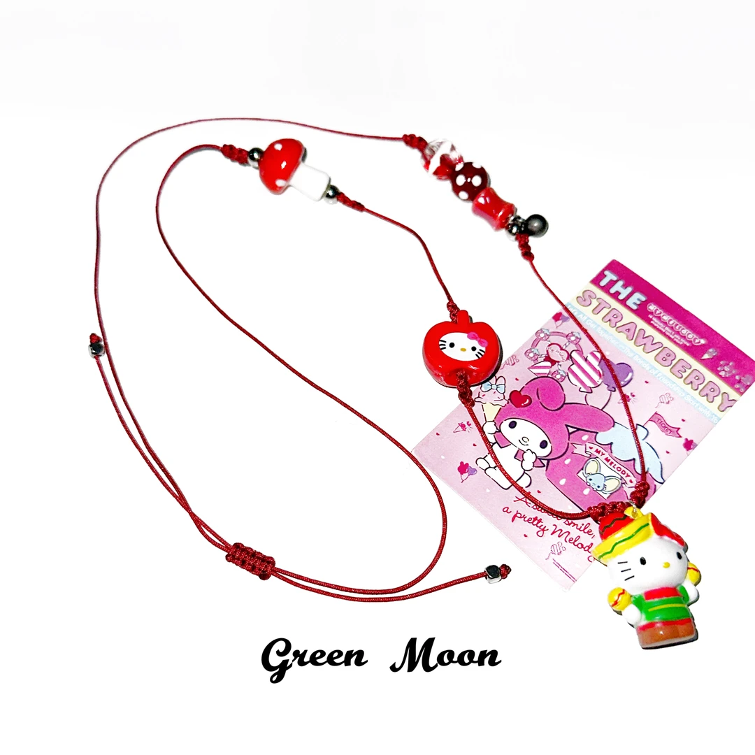 非金属仿珍珠项链 【百合信使】甜酷辣妹可爱卡通猫项链原创Y381