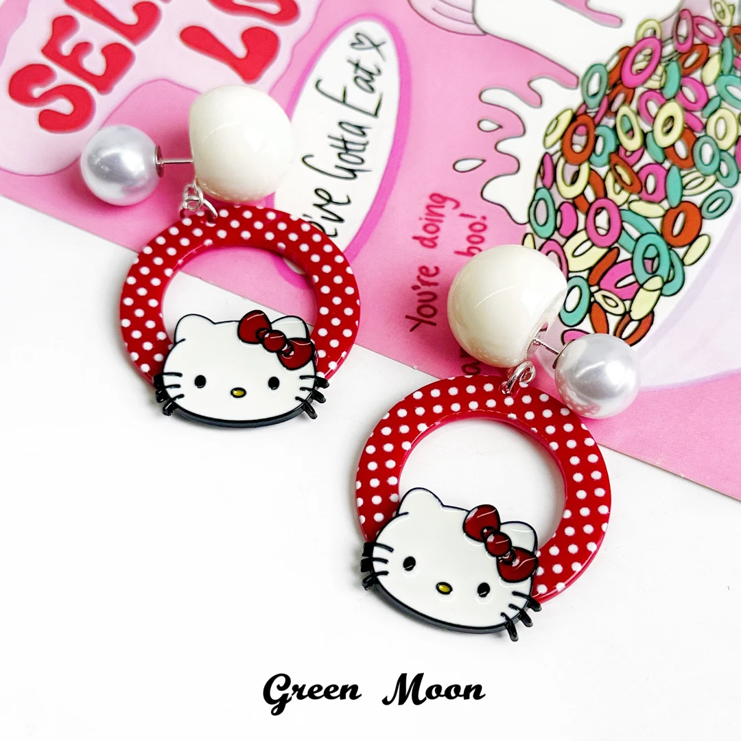 非金属亚克力耳饰 【像小猫时】甜酷辣妹可爱小猫粉色耳钉原创y2k