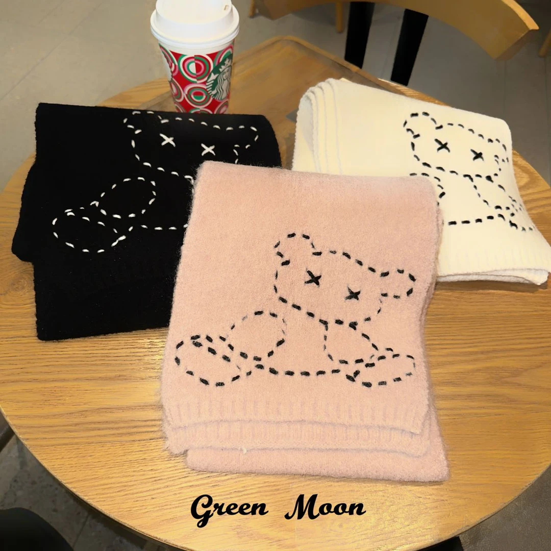 【甜猫笔记】复古氛围感时髦猫咪韩版针织围巾秋冬舒适百搭