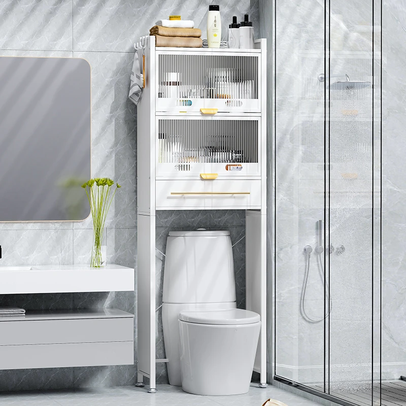 带柜门马桶置物架卫生间浴室储物架上方多层落地式收纳柜厕所架子