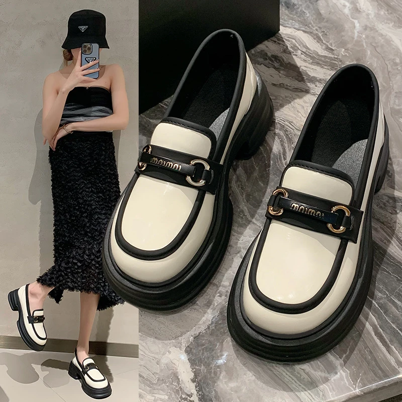 【香奈奢品】PEIFUMAN一脚蹬乐福鞋平底英伦风小皮鞋女大头鞋F-27