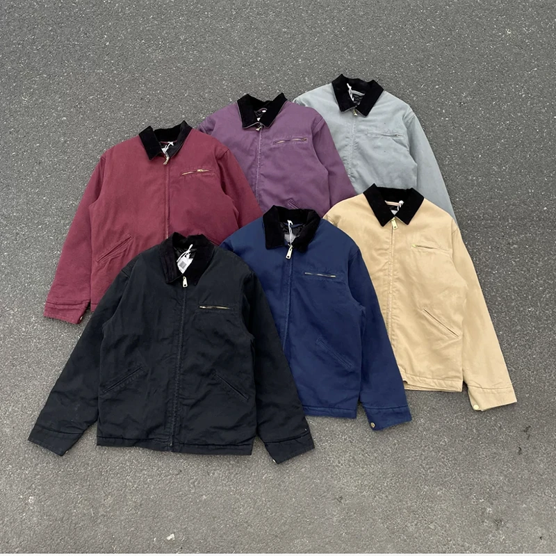 降维打击！正确版本J01风格OG底特律帆布做旧加厚棉服外套翻领夹克