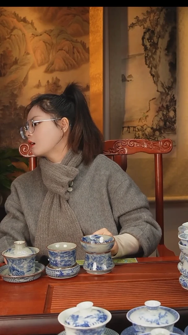 【闪购商品】陶瓷杯老泥马蹄山水盖碗公道茶漏盖置主人杯