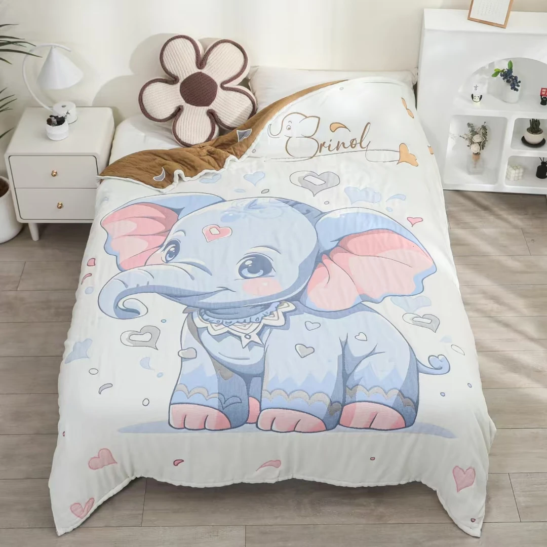 【海洋之象】 150*200cm  全棉纱布薄款果冻泡芙被