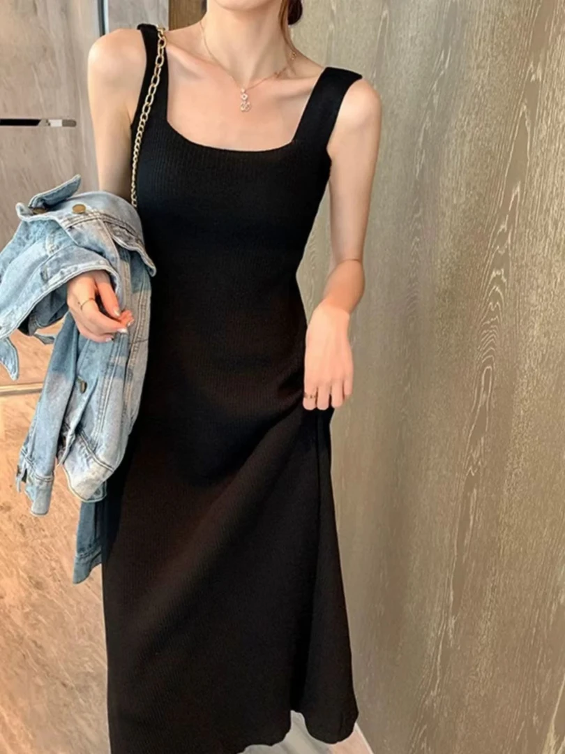 【1007】新款女装内搭打底茶歇法式背带黑色吊带连衣裙子夏季小黑裙