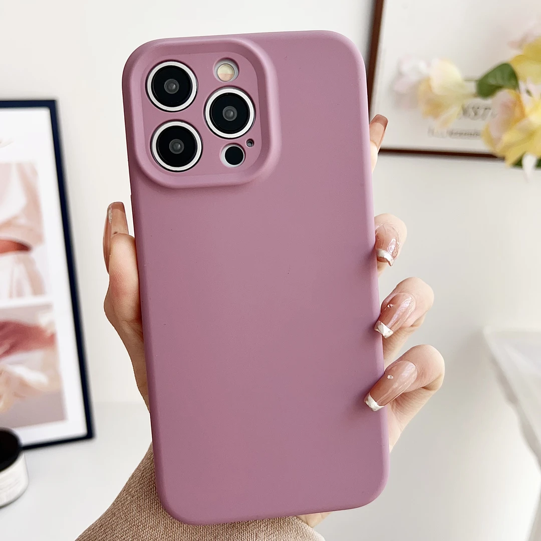 手机壳纯色液态硅胶简约苹果iPhone13/14防摔创意ins网红款手机壳