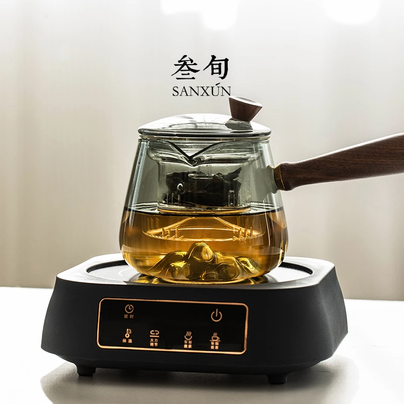 叁旬远山玻璃煮茶壶烧水壶围炉煮奶茶器电陶炉家用小型养生泡茶壶